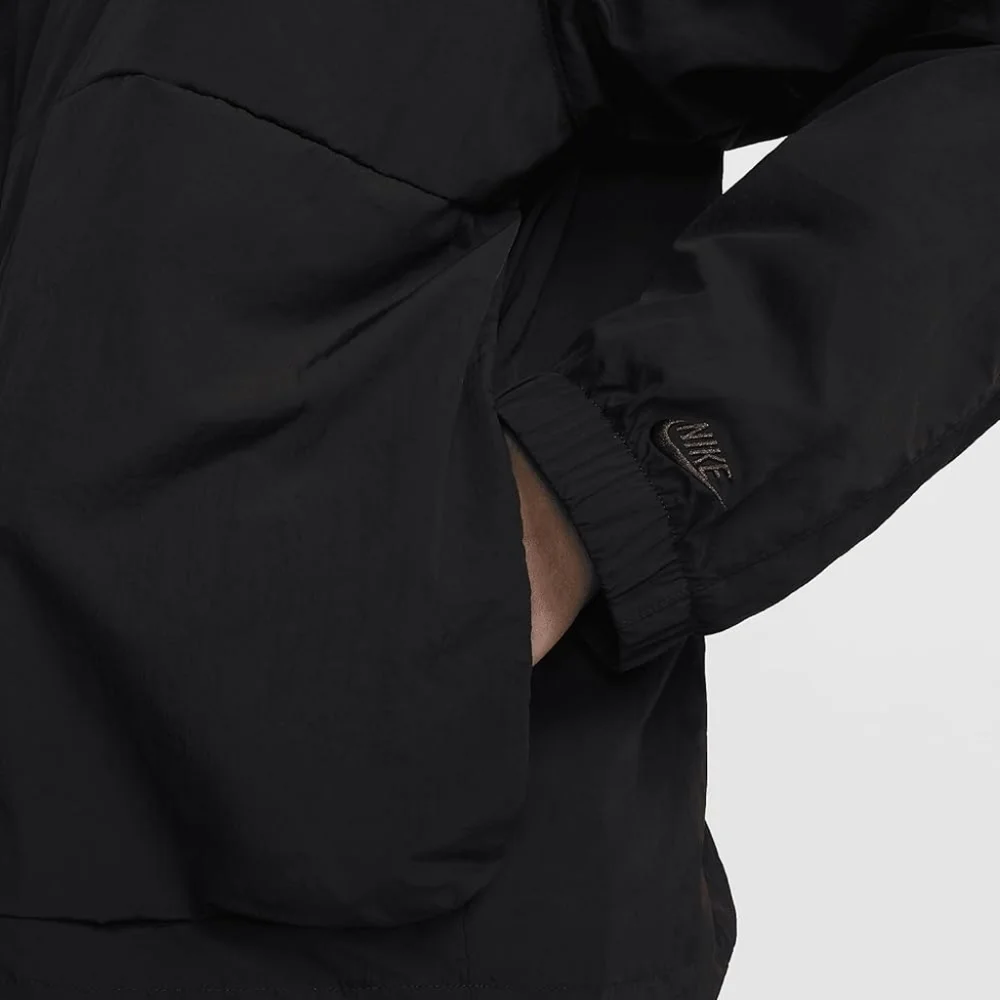 NWT Nike Tech Zip Jacket Black Hidden Hood UPF 40+ Men's S FZ0714-010 $225